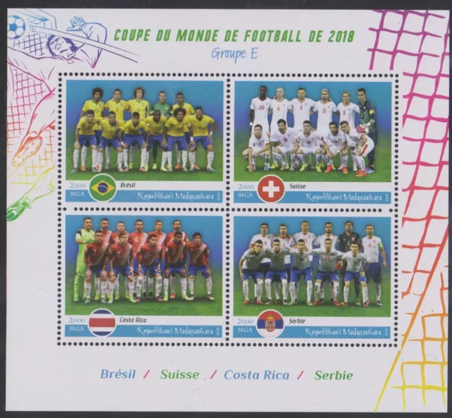 Briefmarken Fussball-WM 2018 - MADAGASKAR - KLB postfrisch Gruppe E