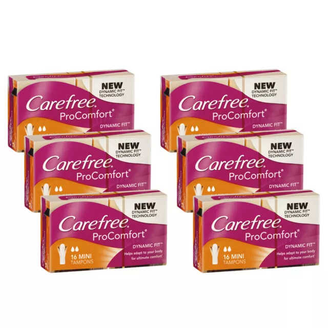 96pc Carefree Mini Tampons Period Protection Coverage Pro Comfort Dynamic Fit