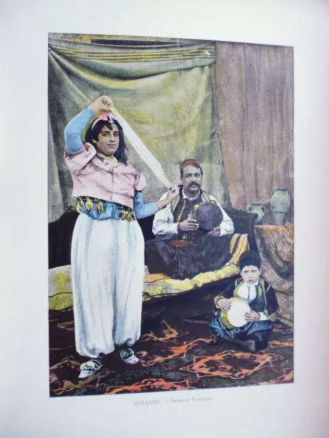 TUNISIE:Gravure 19°in folio couleur/ Danseuse Tunisienne