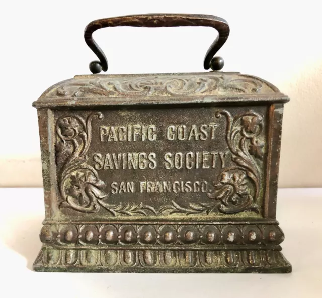 Beautiful Cast Lead "Pacific Coast Savings Society" Bank - Excellent Condition