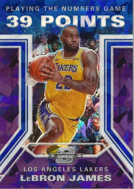 2019-20 Contenders Optic Playing the Numbers Game Blue Cracked Ice LeBron James