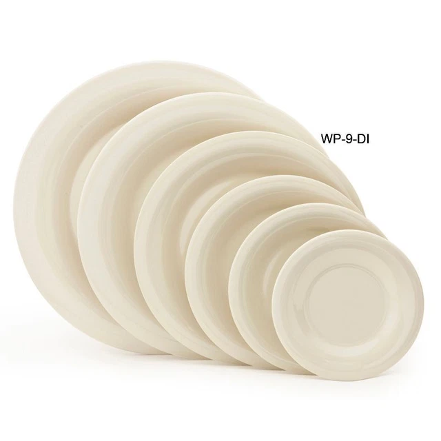 G.E.T. WP-9-DI Diamond Ivory 9" Wide Rim Plate - 24 / CS