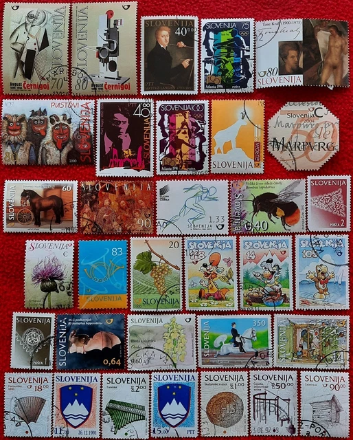 Lot Briefmarken Slowenien gelaufen
