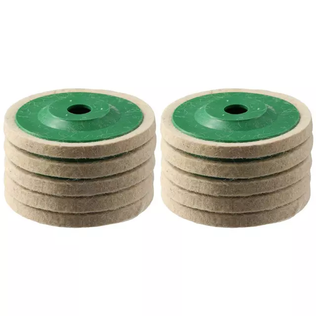 10Pcs Round Wool Felt Polishing Pad  Metal, Marble Stone, Furniture Car Wax