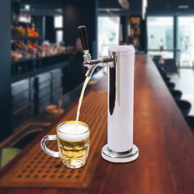 Beer Tower Kit Draft Kegerator Tower Beer Dispenser Stainless w/ Faucet Tap Pipe