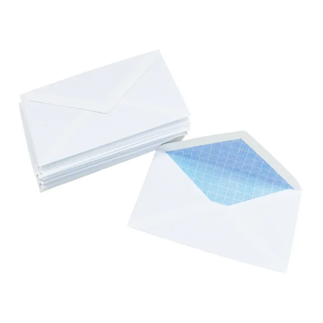 Privacy Security Lined White Paper Mailing Envlopes Small No Windows Bulk Loose