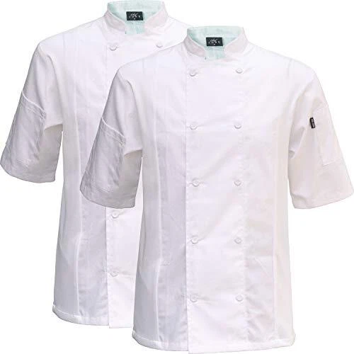 Chef Code 2-Pack Cool Breeze Side Vent Chef Coat White XS