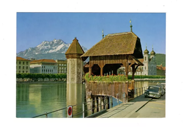 AK Ansichtskarte Luzern / Kapellbrücke mit Wasserturm / Schweiz