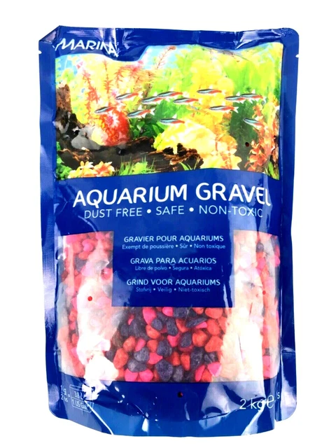New Marina Decorative Fish Aquarium Gravel Bag 2Kg Dust Free - Safe & Non-Toxic