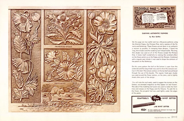 Leather Craft Doodle Pattern       CARVING AUTHENTIC  FLOWERS