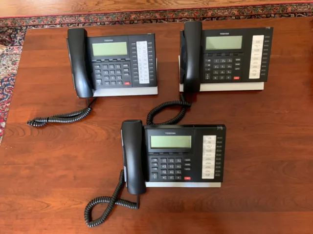 3 Toshiba DP5022 SDM Phones 10 Button Business Display Strata Black