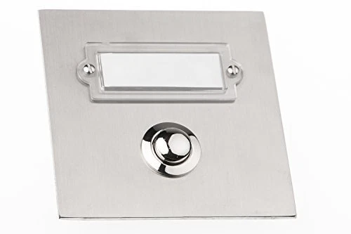 HUBER bouton de sonnette en métal - bouton de sonnette avec plaque signalétiq...