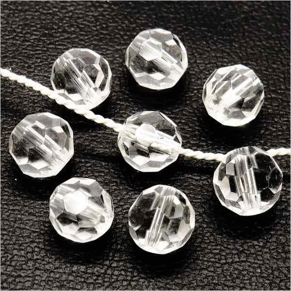 Lot de 20 Perles à FACETTES 8mm en Cristal Transparent