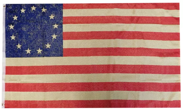 Betsy Ross Flag 3x5 Ft Vintage Tea Stained 13 Stars American Flags Colonial