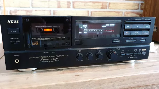 Akai Gx-95 Top Stereo Cassette Deck Player & Remote Control