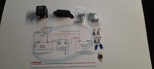 RL 180 Trennrelais Set inkl. Sicherung und Terminals 10qmm
