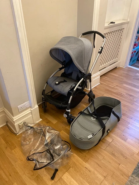 BUGABOO BEE5 CLASSIC Grey Melange Pushchair With Matching Carrycot Bassinet 200.00 PicClick UK