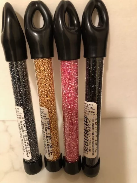 Bulk Lots of Czech Glass Seed Beads 10/0, 4 x 24 grams, Multi Color NEW Bulk Lots of Czech Glass Seed Beads 10/0, 4 x 24 grams, Multi Color NEW
