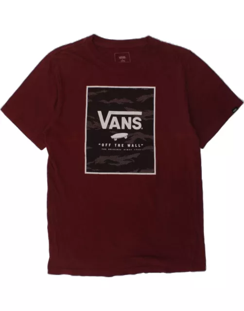 VANS Boys Custom Fit Graphic T-Shirt Top 12-13 Years Large  Burgundy BD90