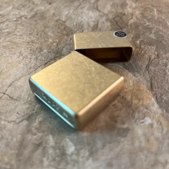 Genuine Zippo Tumbled Brass windproof Lighter CASE ONLY No Insert/Box
