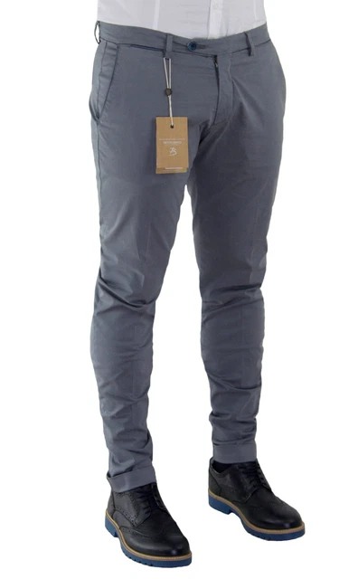 B SEPT CENTS Pantalon Homme Original Made IN Italy Gris
