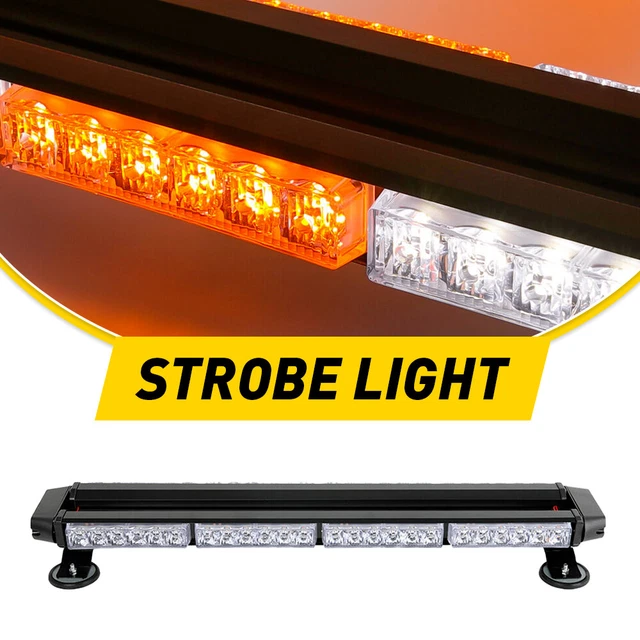 Barre Lumineuse Stroboscopique Riloer - 54 LED - 26 Modes - Base Magnétique - 12V - Pour Véhicules, Chantiers
