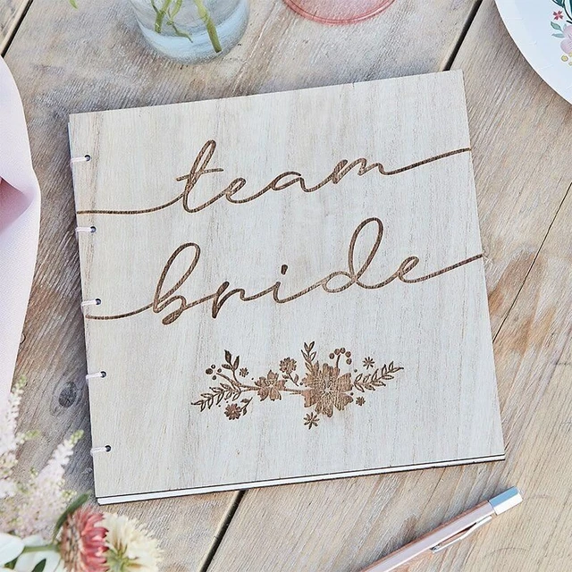 Libro de visitas de madera para equipo novia boho boda libro de invitados fiesta libro de invitados madera