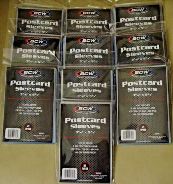 5 PACKS (100 / Pack) Standard Postcard Size Sleeves Archival Acid Free #C