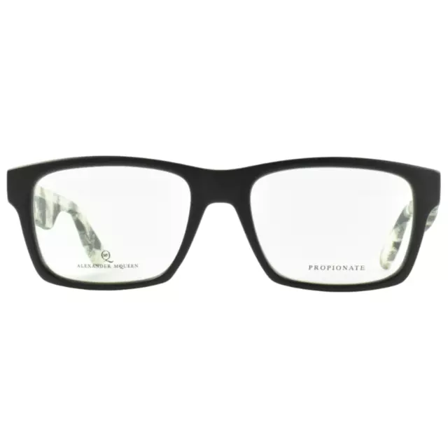 Alexander McQueen MCQ 0011 RIE Square Matte Black White Checkered Optical Frame 3