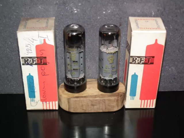 EL34 RFT RARE Short Base Platinum Matched Pair 085 Germany 60s Tested NOS 100% EL34 RFT RARE Short Base Platinum Matched Pair 085 Germany 60s Tested NOS 100%
