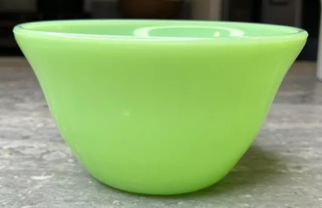 Mckee Jadeite Jadite Green Milk Glass 7" Bell Form Shape Mixing Bowl UV GLOWS