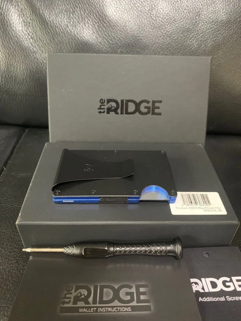 American Express AMEX Centurion The Ridge Wallet Case Blue Black Mint Condition