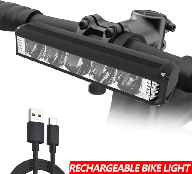 Super Bright LED Bike Light USB Rechargeable Bicycle Headlight-Multiple Modes