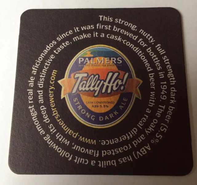 Palmers brewery Tally-Ho! beermat beer mat/coaster new
