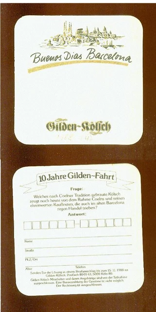 BIERDECKEL GILDEN KÖLSCH (4) Bier, Brauerei, KölnMülheim, Nordrhein