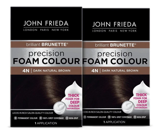 2PACK JOHN FRIEDA Permanent Hair Color Brilliant 4N Dark