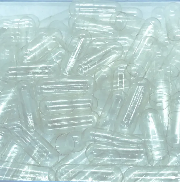 100 capsule di gelatina trasparente vuote taglia 0# densità di riempimento polvere (300-500 mg)