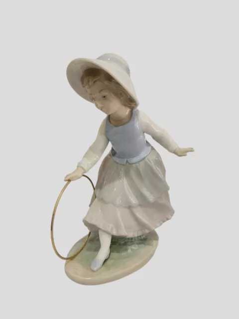 Nao Lladro  Girl With Hoop Figurine Retired