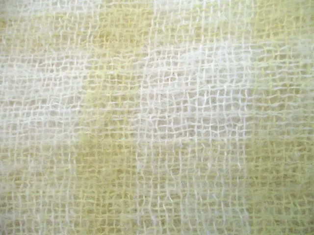 South Africa Luxury Mohair Wool Throw Blanket Appears Unused Yellow Plaid 55x70 2