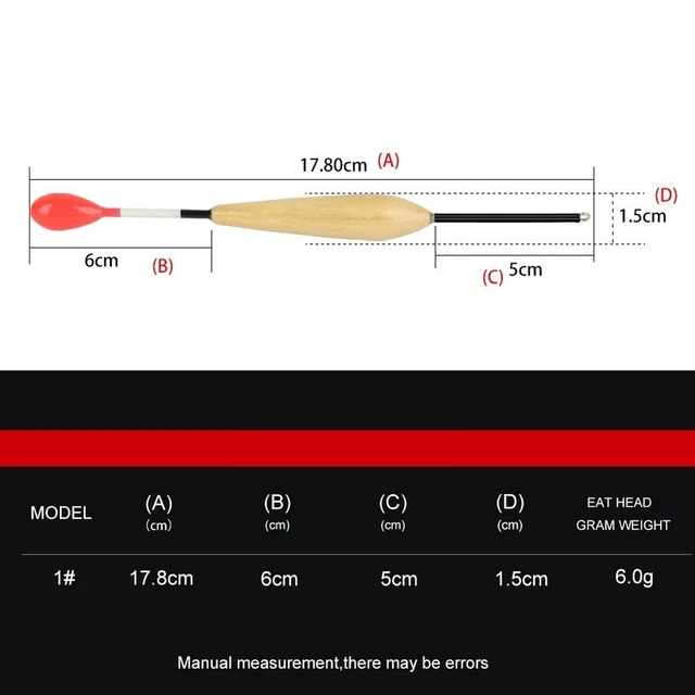 Lot de 5 flotteurs de pêche en balsa et bois, accessoires de 5g, 10g et 15g
