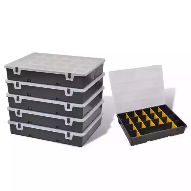 Durable Multi-Compartment Organizer Tool Storage Box Set Portable Handle
