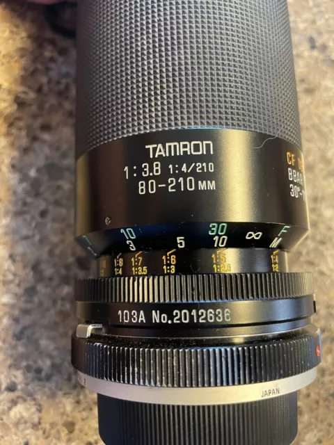 Tamron 103A 80-210mm f3.8-4 CF Tele Macro BBAR MC Lens  #103A w/ Case