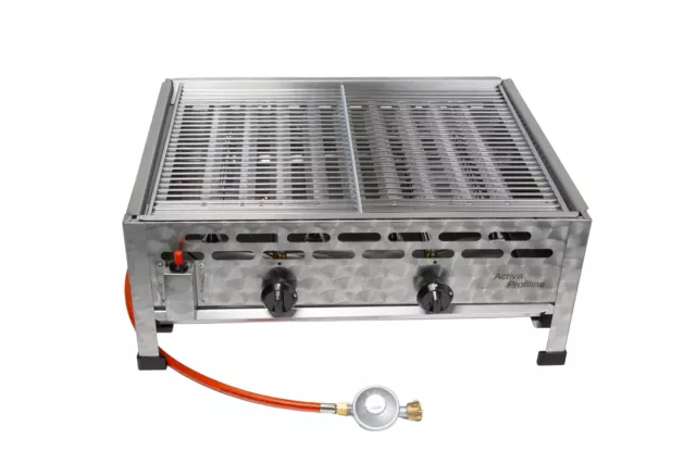 Activa 2-flammiger Gastrobräter Grill mit Grillrost