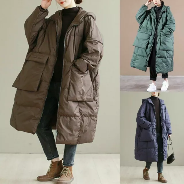 Women Casual Loose Parka 90%Duck Down Jacket Coat Overcoat Puffer Outwear