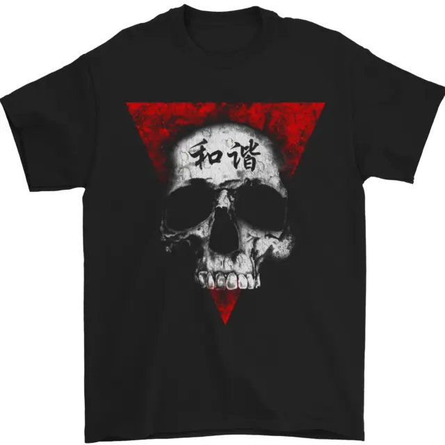 T-shirt da uomo Peace Harmony Skull Gothic Biker 100% cotone