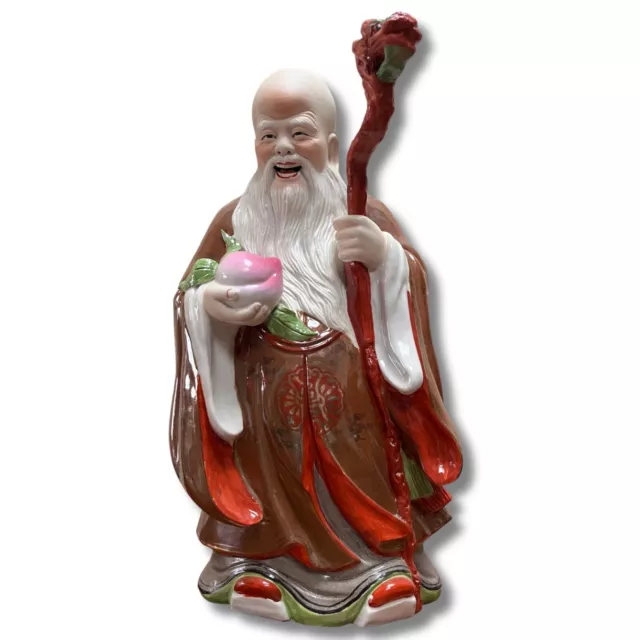 AsienLifeStyle Shou Porzellan Figur chinesischer Hausgott Fu Lu China Skulpturen