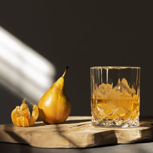 Vasos de whisky cristal juego de 4x vaso tallado para whiskey con caja de regalo 3