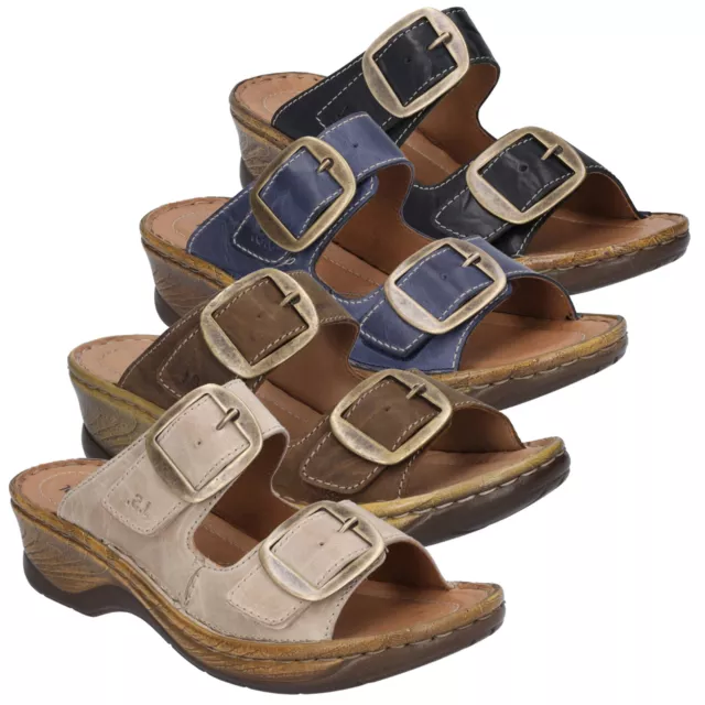 Josef Seibel Femmes Cuir Sabots Mules Boucle 56576-95 Catalonia 76