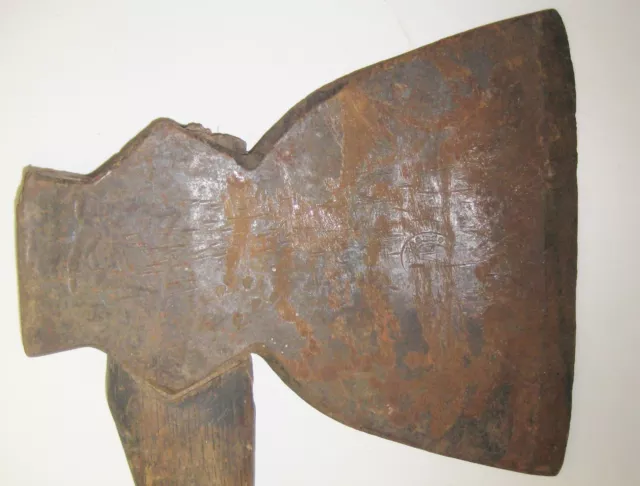 Antique BROAD 6" HATCHET AXE AX HEAD Tool Hewing Vintage Marked