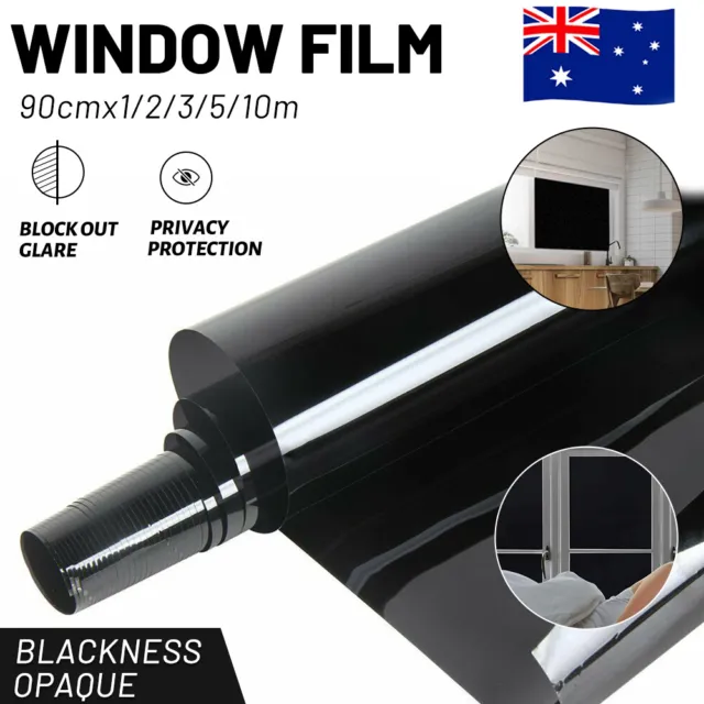 Blackout Window Film 100% Light Blocking Room Darkening Total Privacy Glass Tint